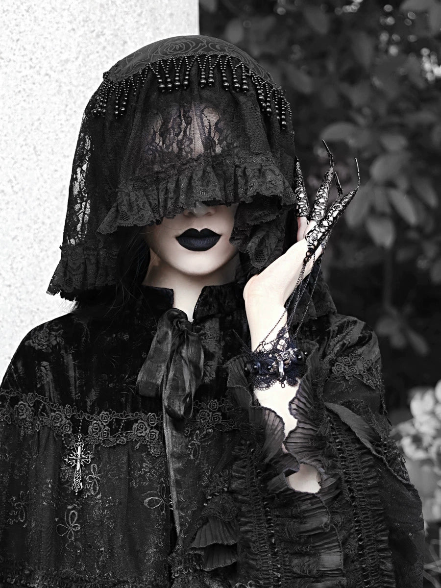 Blood Supply~Misty~Gothic Lolita Halloween Black Lace Veil   