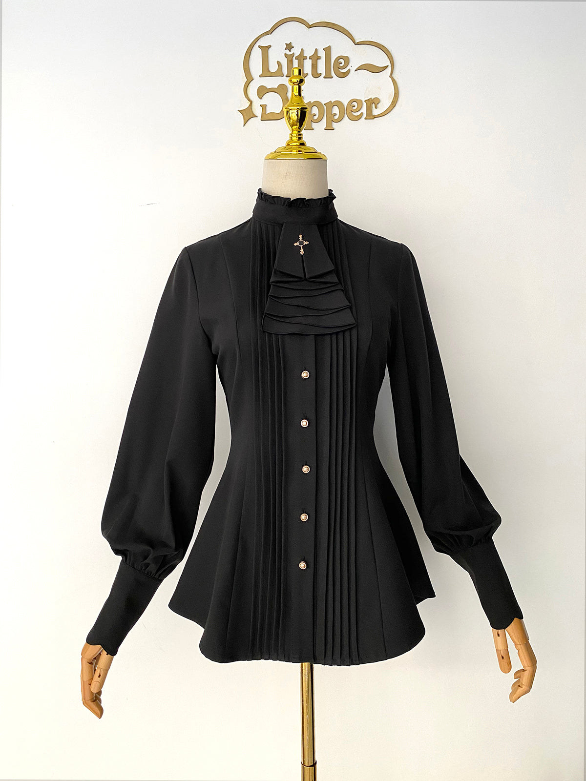 Little Dipper - Elegant Lolita Mutton Sleeve Stand Collar Blouse 19514:291364