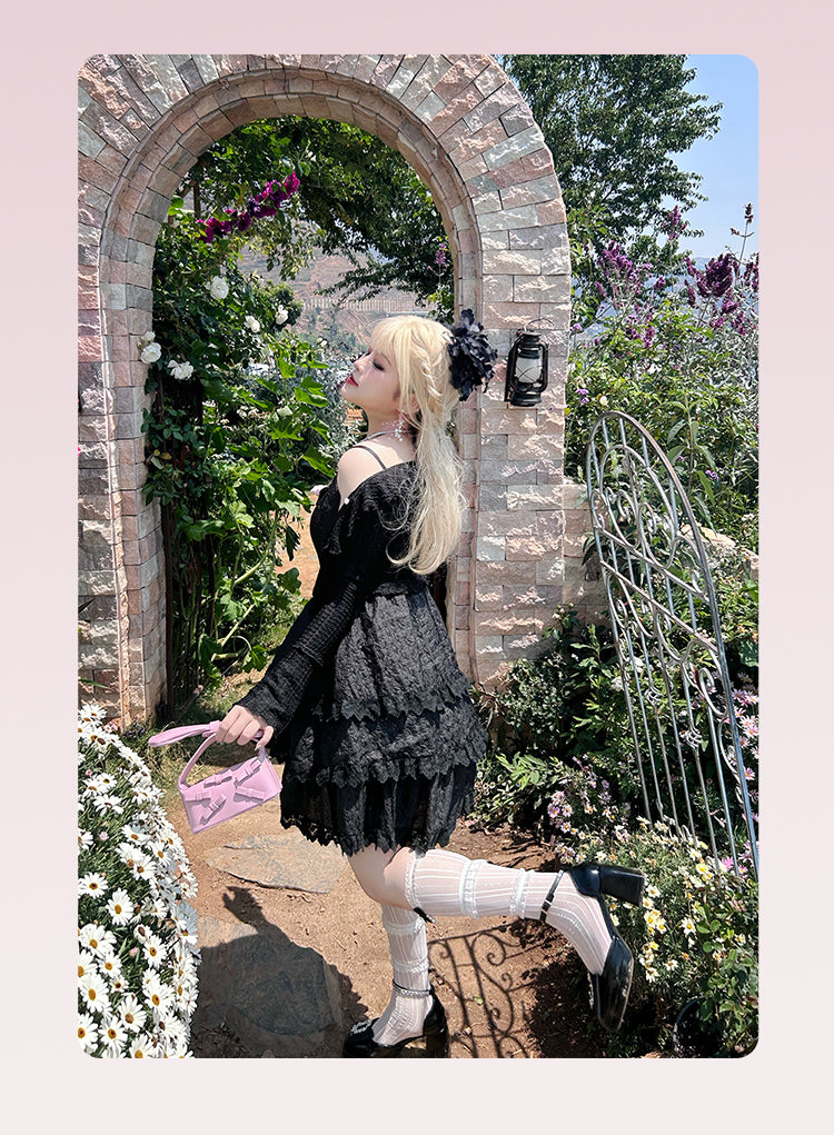 Yingtang - Rose of France - Sweet Lolita Plus Size Halter Puffy Dress Set