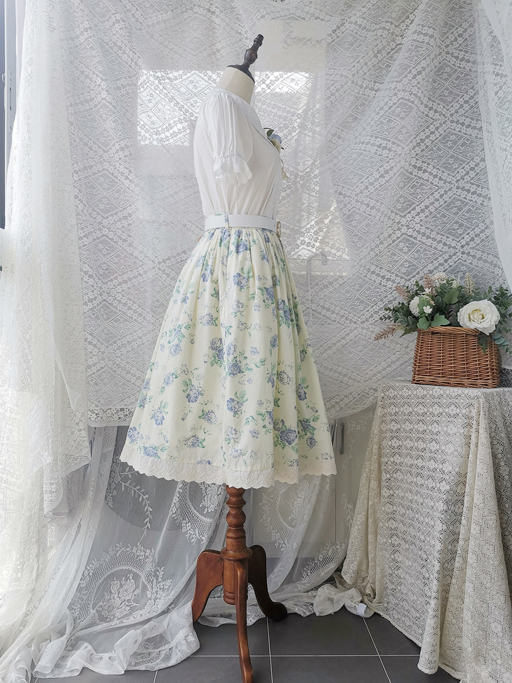 Miss Point - Customized Vintage Sweet Elegant Rose Skirt