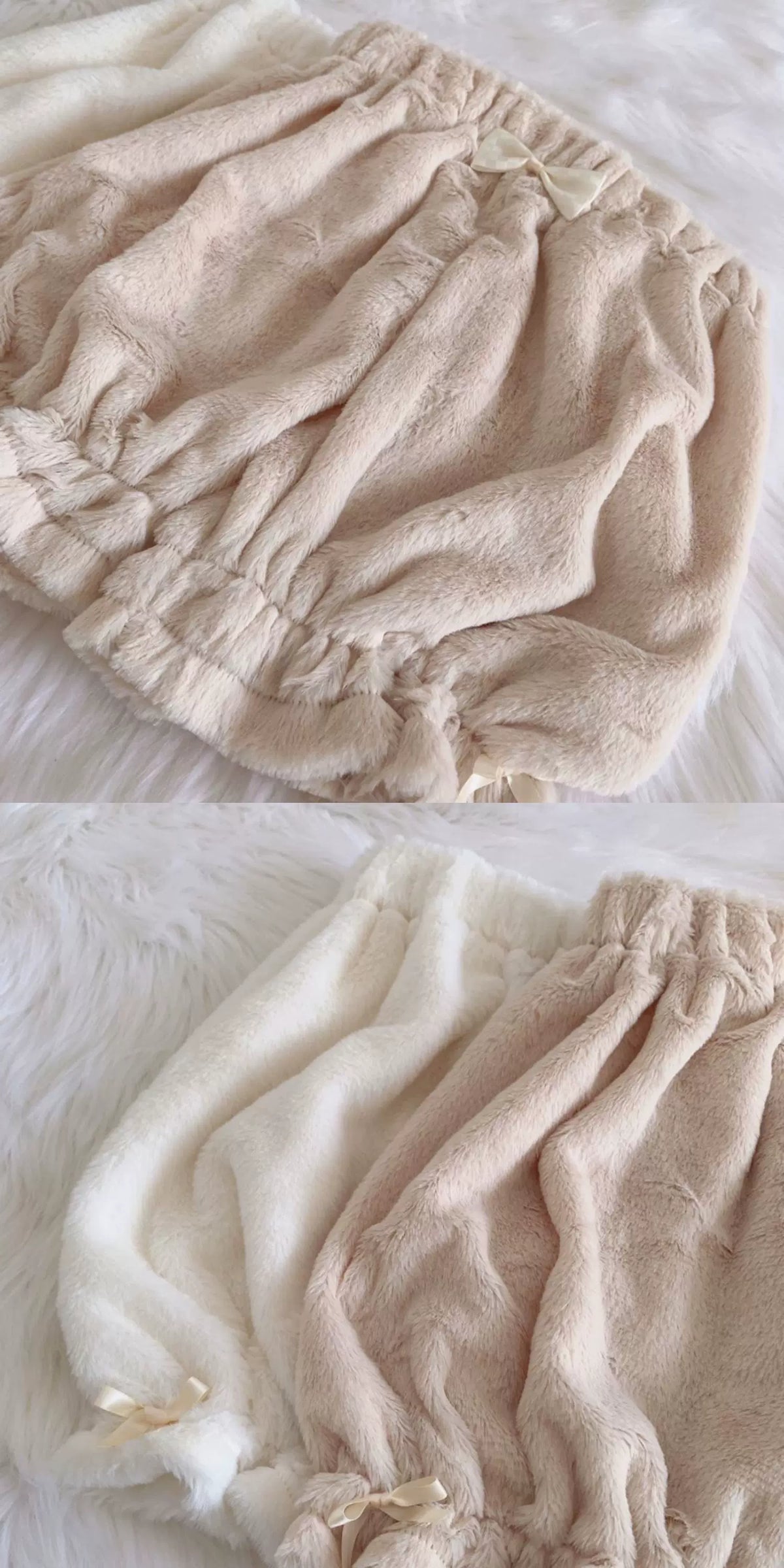 Winter Kawaii Lolita Plush Bloomers, Fleece-lined 46083:874222
