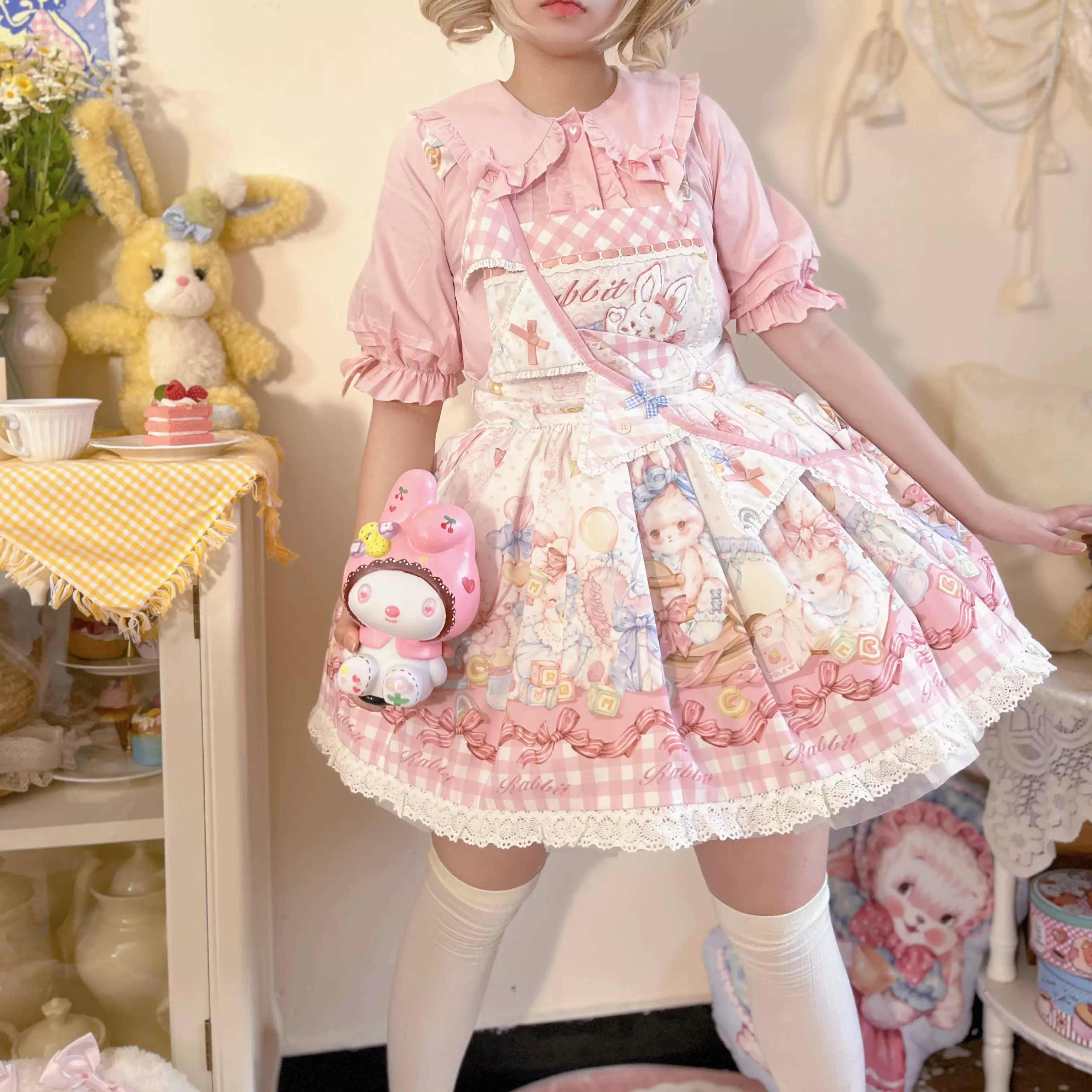 Cute Rabbit - Sweet Lolita Short Sleeve Shirt, Bunny Ears