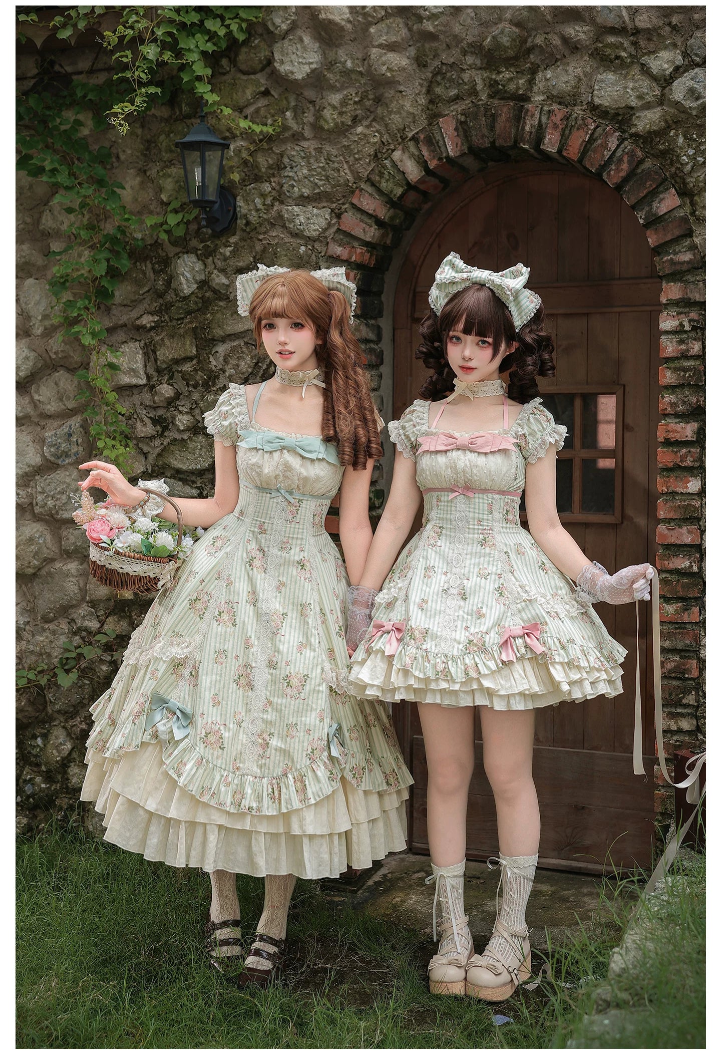 Meeting Austen - Cotton Classic Lolita Rose Printed OP Dress 45736:860039