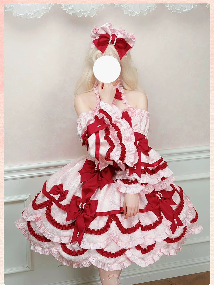 Sweetheart Petal - Sweet Lolita Hime Sleeves, Layered Ruffles