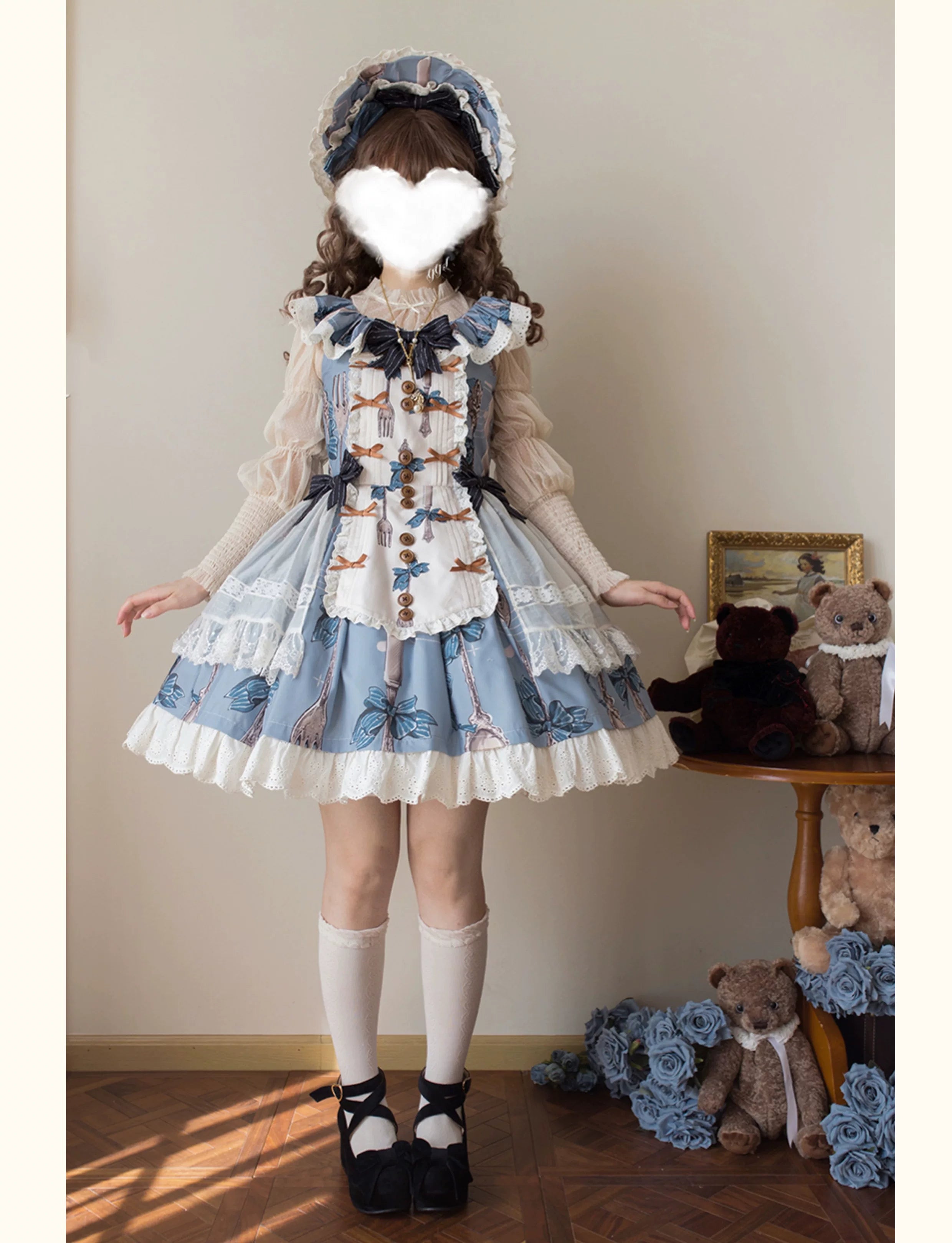 Witch's Banquet - Printed Doll-like Sweet Lolita OP, Apron-like Front 44634:816912