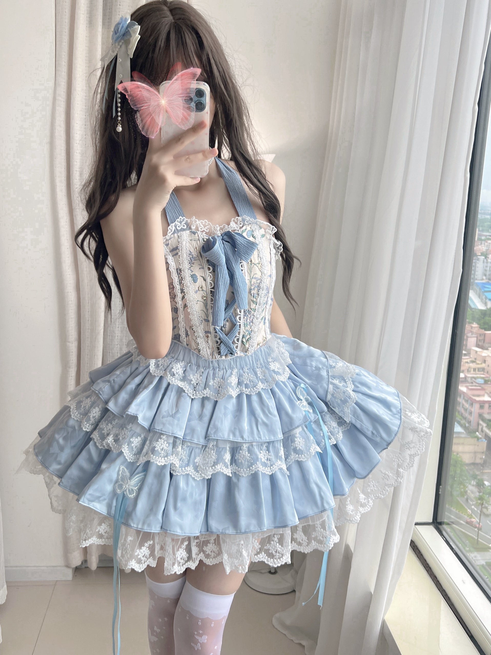 Qianmu - Endless Summer - Sweet Lolita Skirt Set with Ballet-Styled Bodice 42404:739180