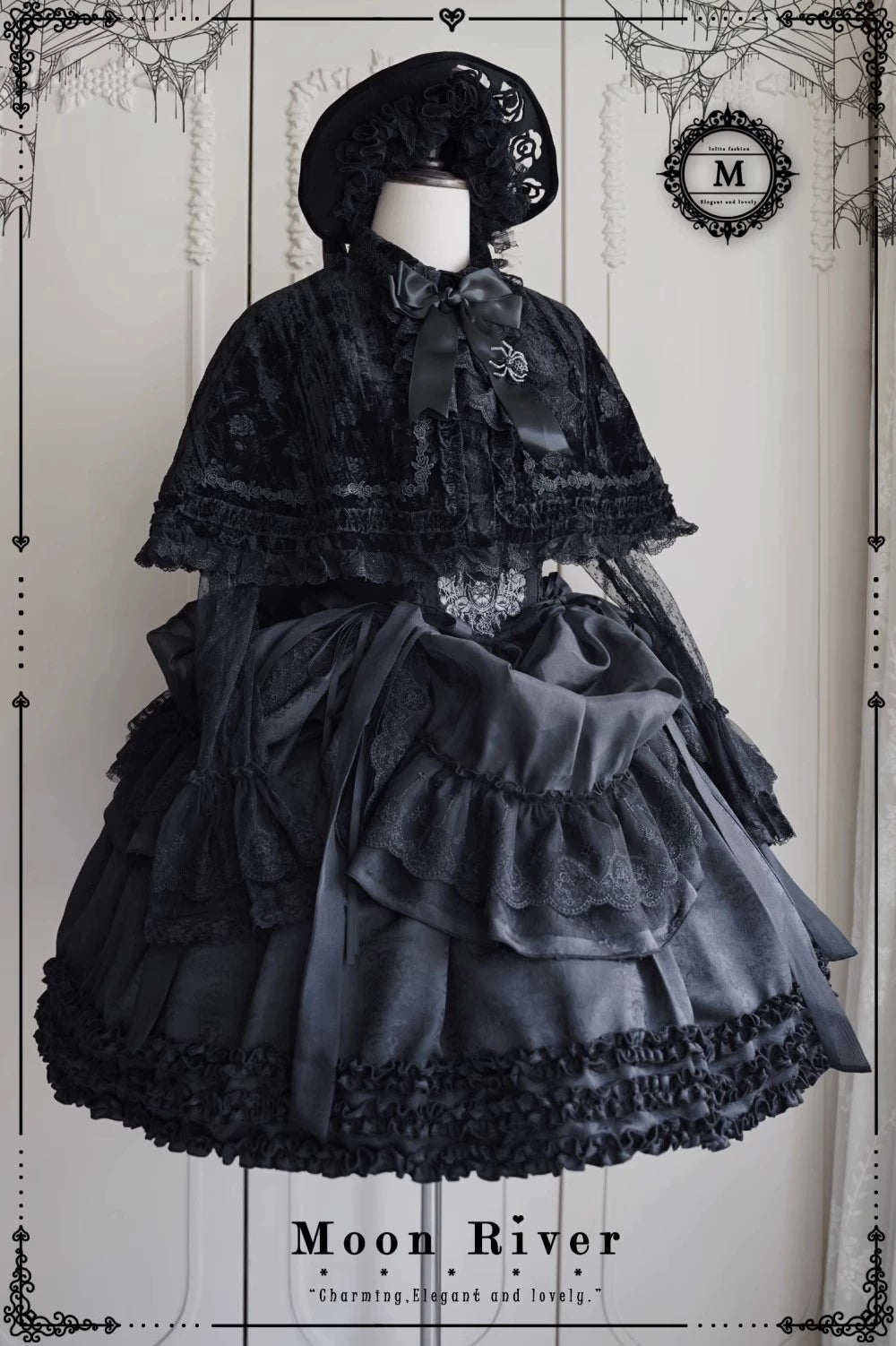 Moon River - Moonlit Spider - Gothic Lolita SK & JSK Dress Outfit Set 44232:799623