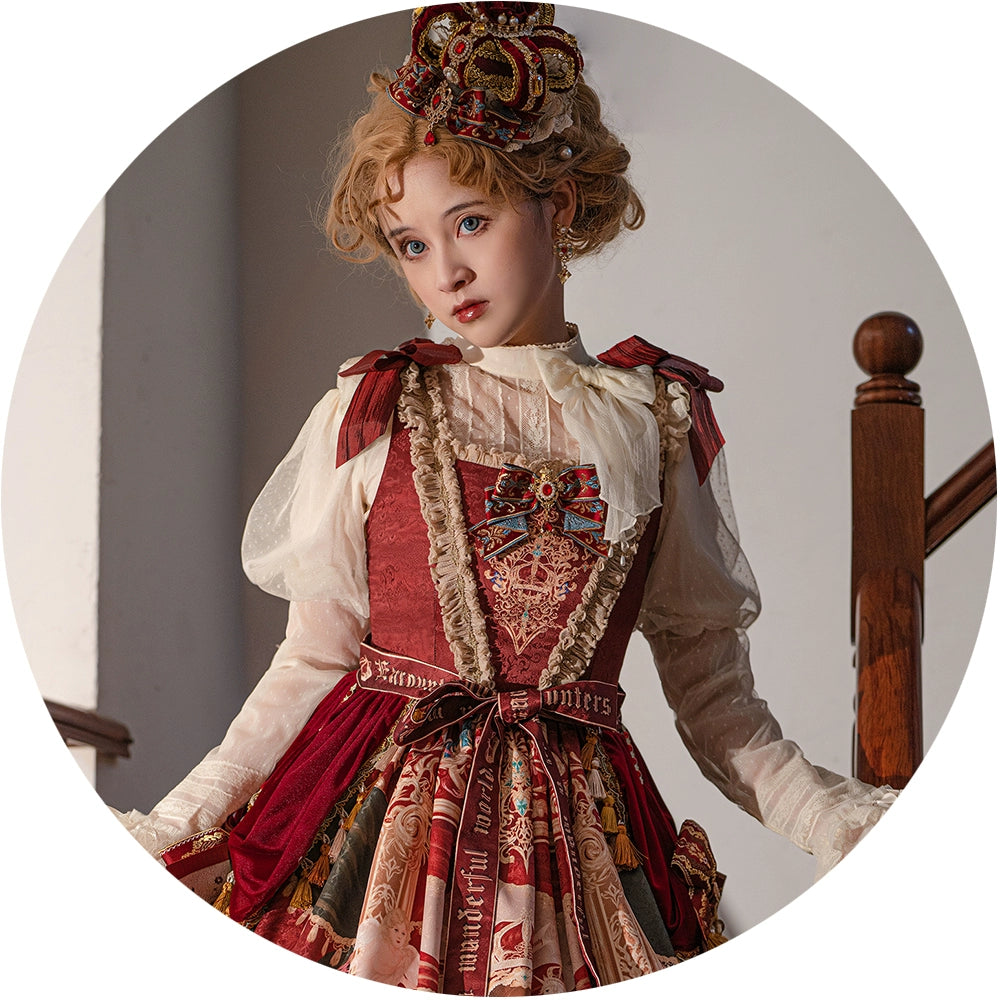 Miss Point~Kaleidoscope~Classical Lolita Shirt Dot Gauze Detachable Puff Sleeve Blouse Customized 35392:488852