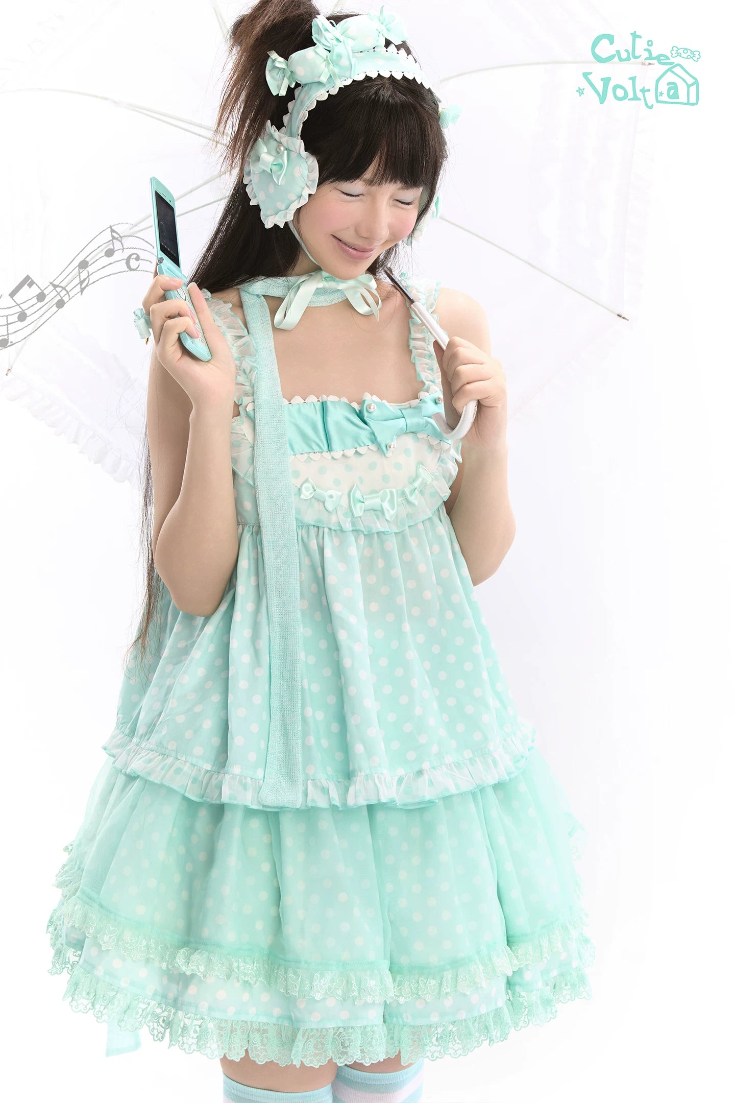 Candy Cottage - Old School Lolita Polka Dot Dress & Top Skirt Set 45522:851871