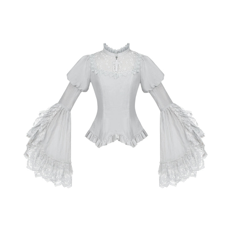 With PUJI - Letter and Poetry · Humanoid Robot - Silver Gothic Lolita Mermaid Skirt Set (L M S) 43861:787612