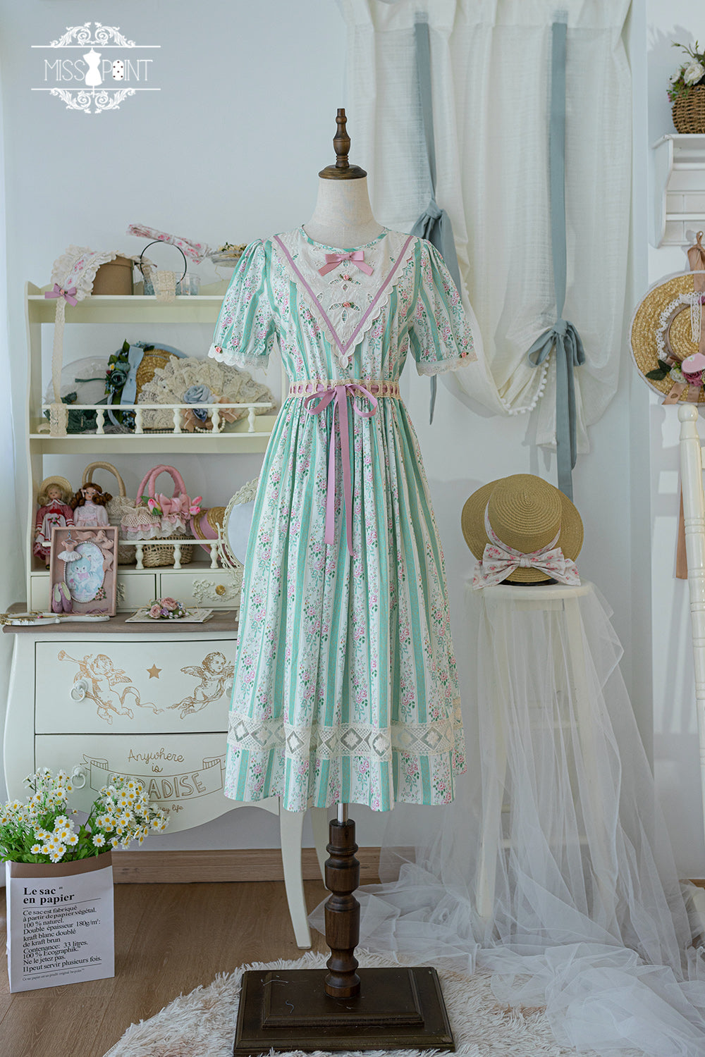 (Buyforme)Miss Point~Happy Summer Elegant Lolita Floral OP Dress 17704:244872
