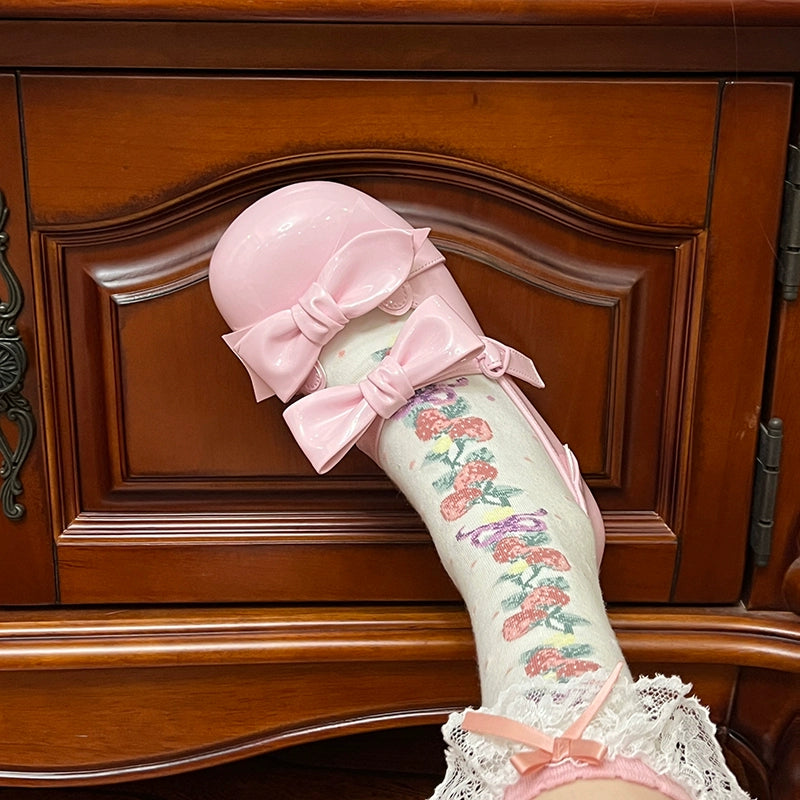 Beauty Bunny~Kawaii Lolita Shoes Low Heels Round Toe PU Shoes 36074:509180