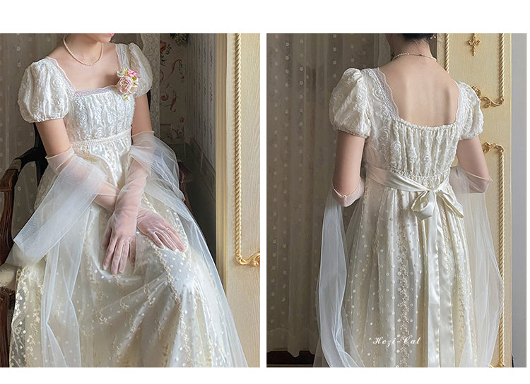 Hezi's Cat Haven~Mist Rose~Plus Size Lolita Empire Waist OP Dress 42268:734369