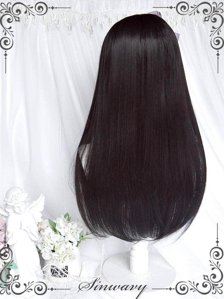 (Buyforme)Sinwavy~ Jirai Kei Long Straight Lolita Wig with Purple Black Color   