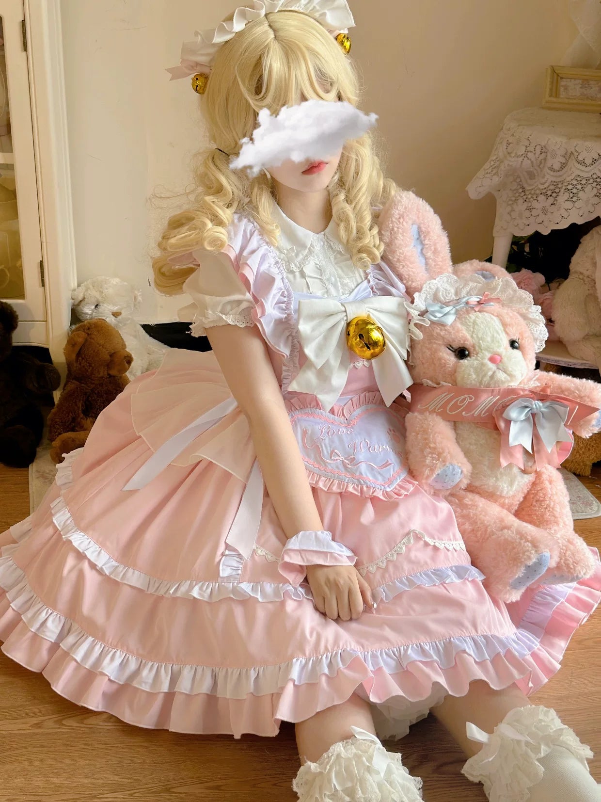 Sweetheart Chef - Sweet Lolita JSK Dress, Bell & Detachable Heart-shaped Apron