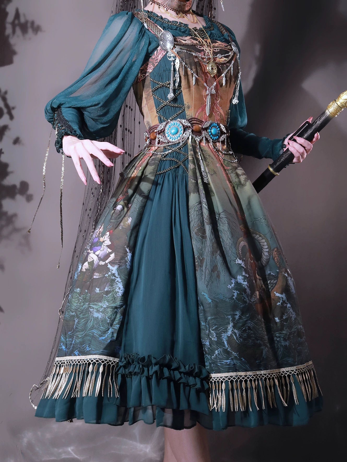 FunCcino - Ragnarok - Nordic Style Loki Lolita JSK SK Dress