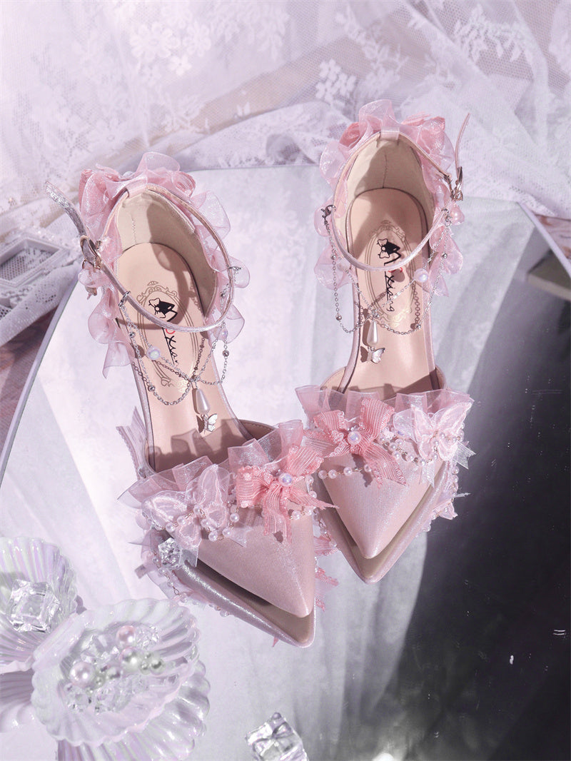 Ximeng Lolita~Deep Sea Hospital~Plus Size Wedding Lolita Bridal Shoes Customized Heels (37 38 39 40) 42696:749733