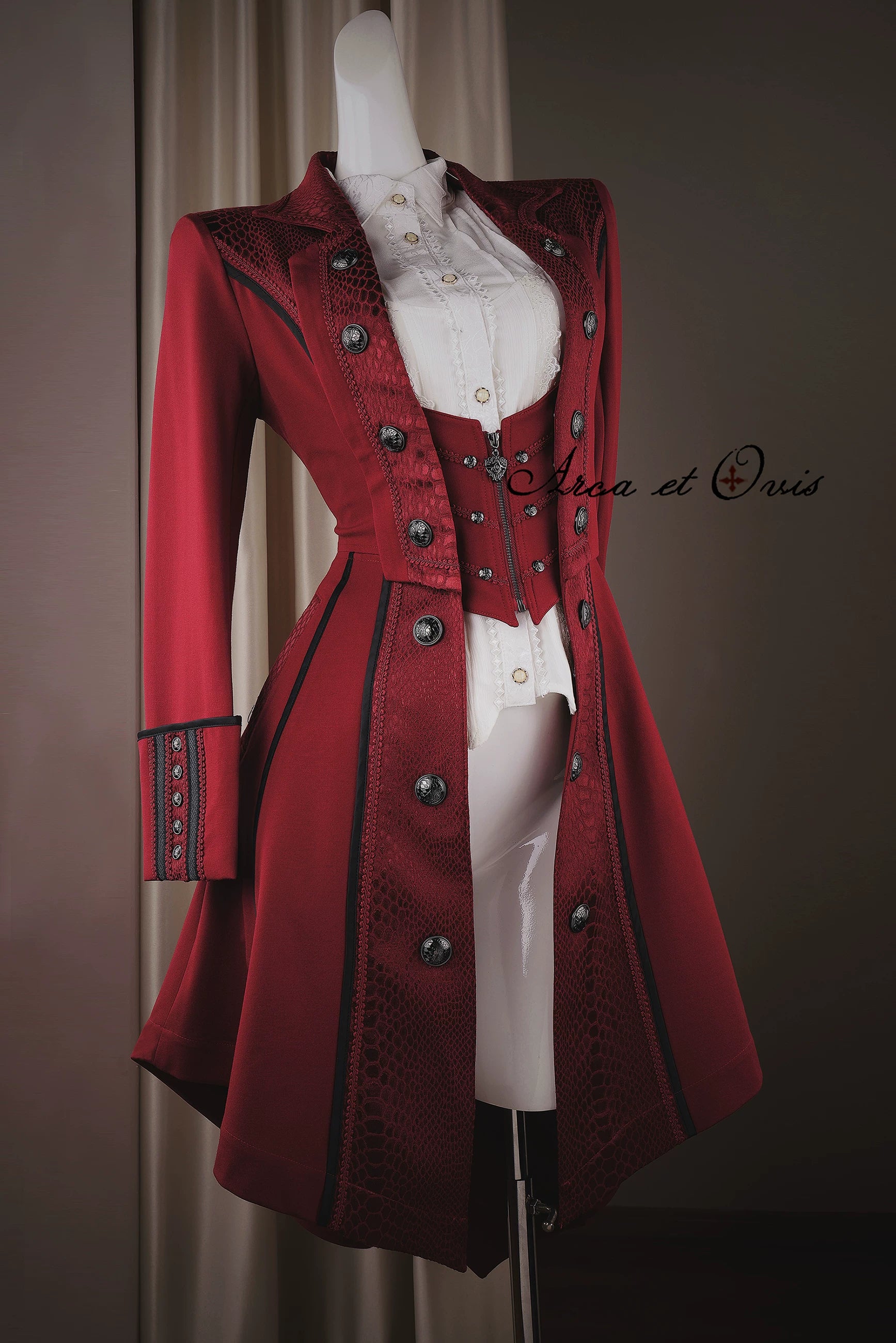 Bat Wing - Embroidery Ouji Lolita Coat, Detachable Front Panels 44433:808162