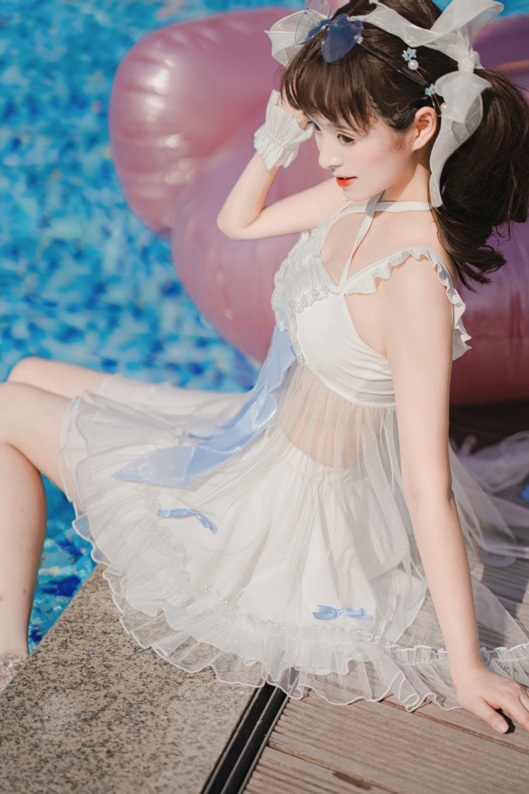Letters from Unknown Star - Mermaid of the Sea Moon - Lolita Inspired Swimsuit in Two-piece and One-piece Two-piece Version S