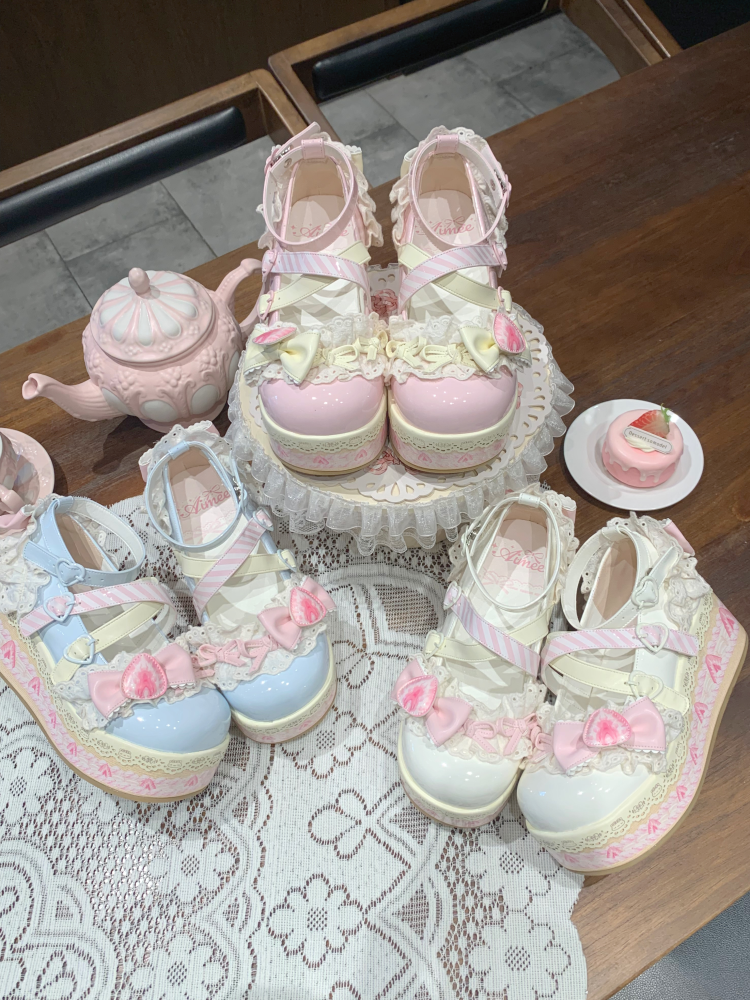 Aimee - Strawberry Limited - Sweet Lolita Platform Shoes Girlish Shoes 40588:668514