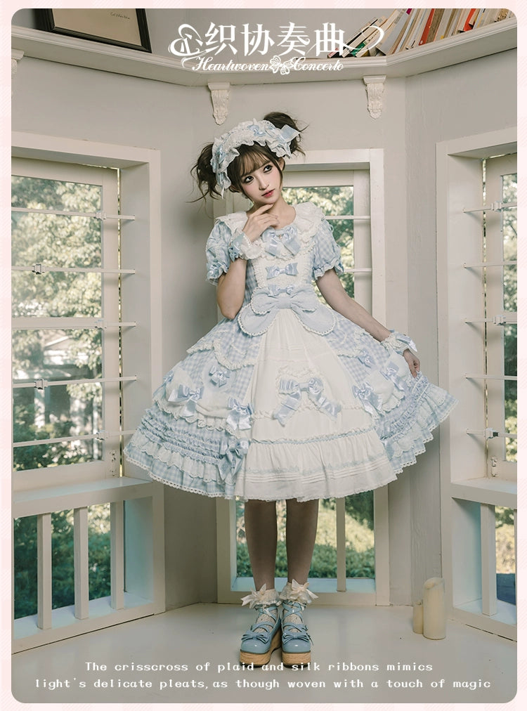 Mademoiselle Pearl - Heart Woven Concerto - IP Collab Sweet Lolita OP Dress, Bow Accents 43765:785885