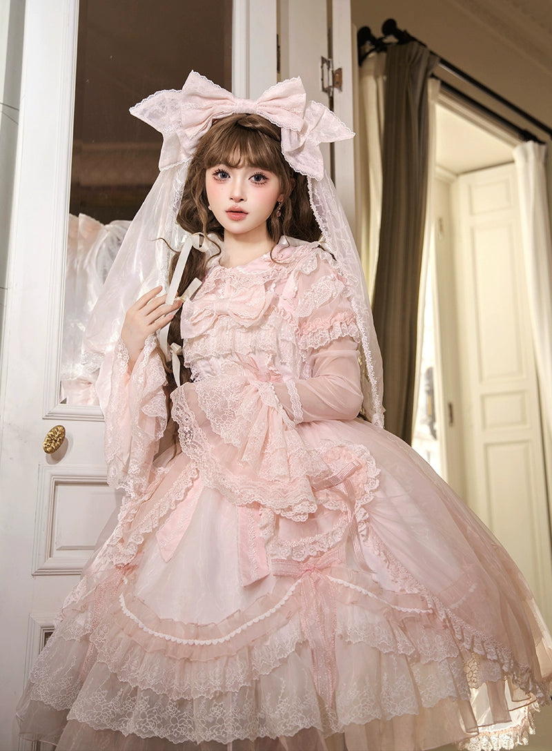 Mewroco - Candy Flavor - Gorgeous Sweet Lolita Dress, Lace & Petal Hem 43711:783671
