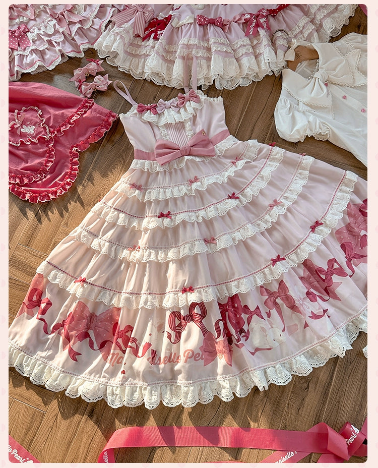 Mademoiselle Pearl~Bow Bunny~IP Collab Sweet Lolita OP Dress Bow JSK OP 38022:578604