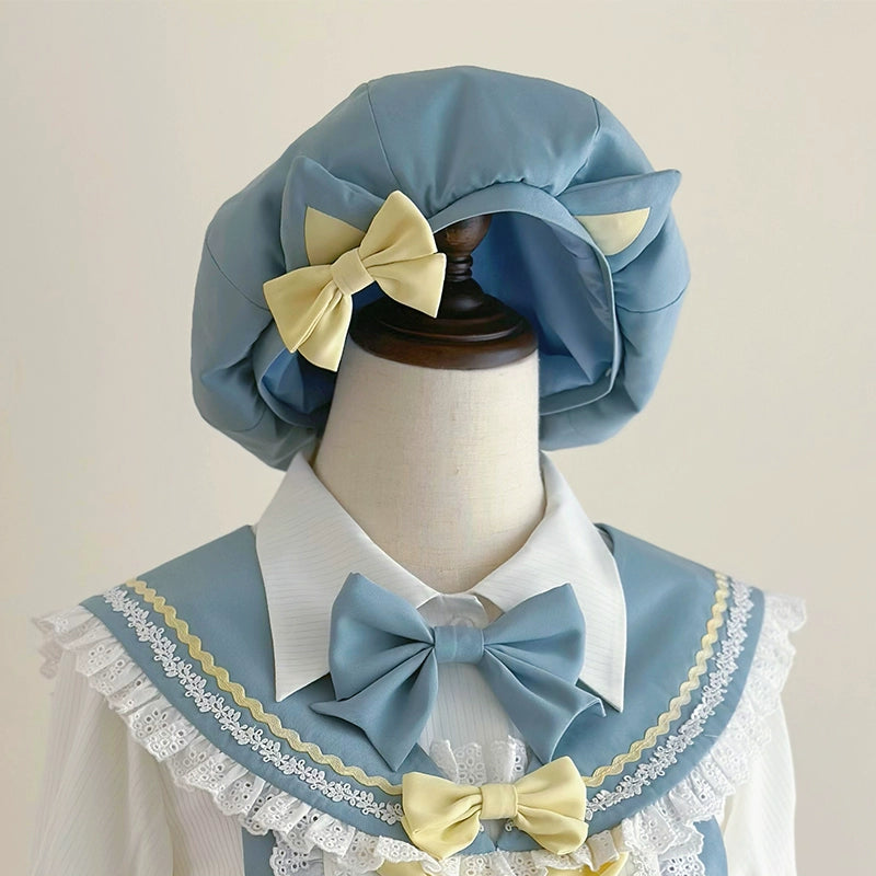 Forest Fluorescent Carps - Small Animal Team - Ouji Lolita Suit Male Lolita Shirt Shorts S Mint beret (One Size)