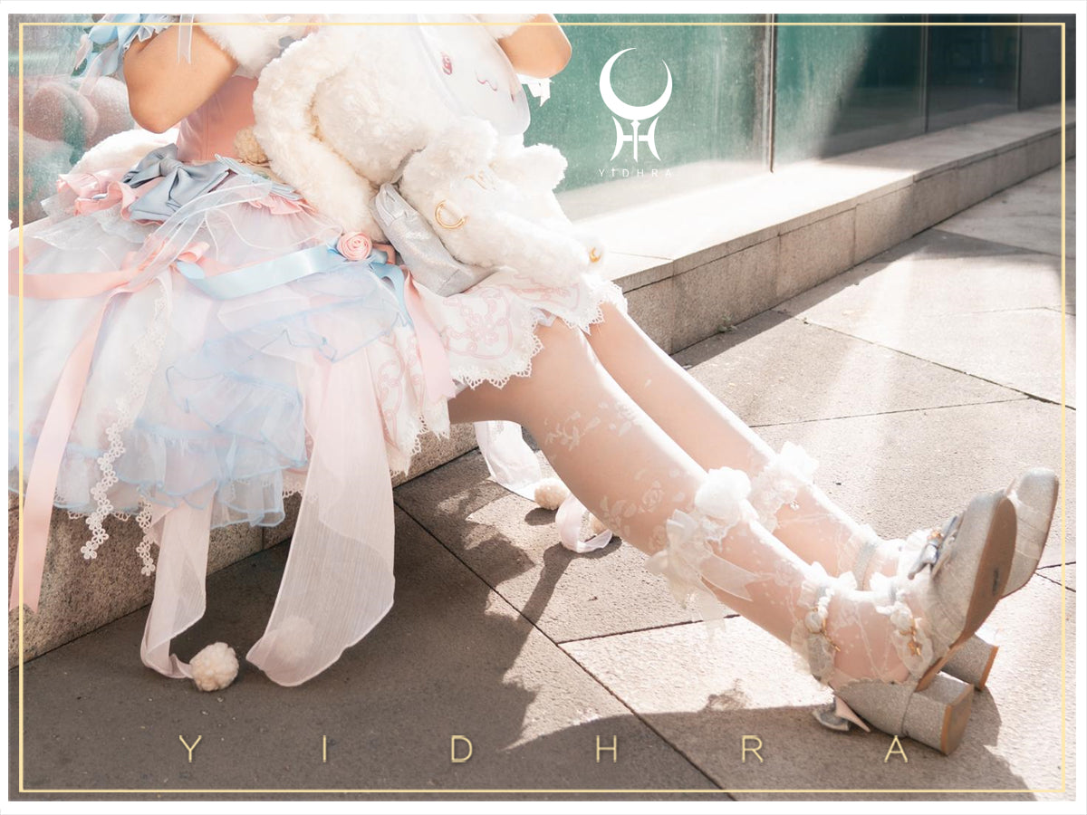 Yidhra - Nightingale and Rose - Elegant Lolita Stereo Flower Thin Tights