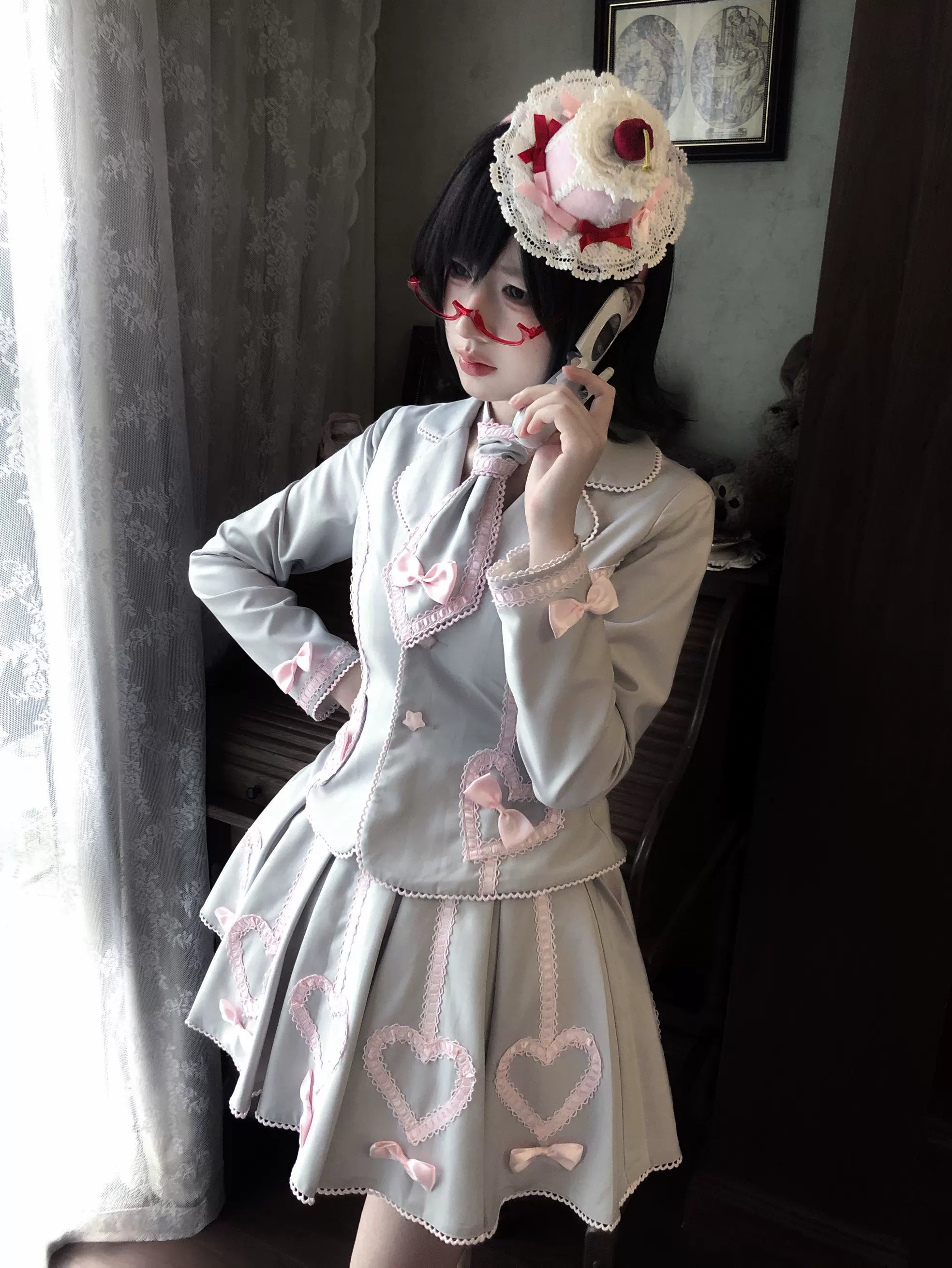 Promise After Class - Old School Lolita Fitted Blazer & Pleated Skirt Set 45492:849788