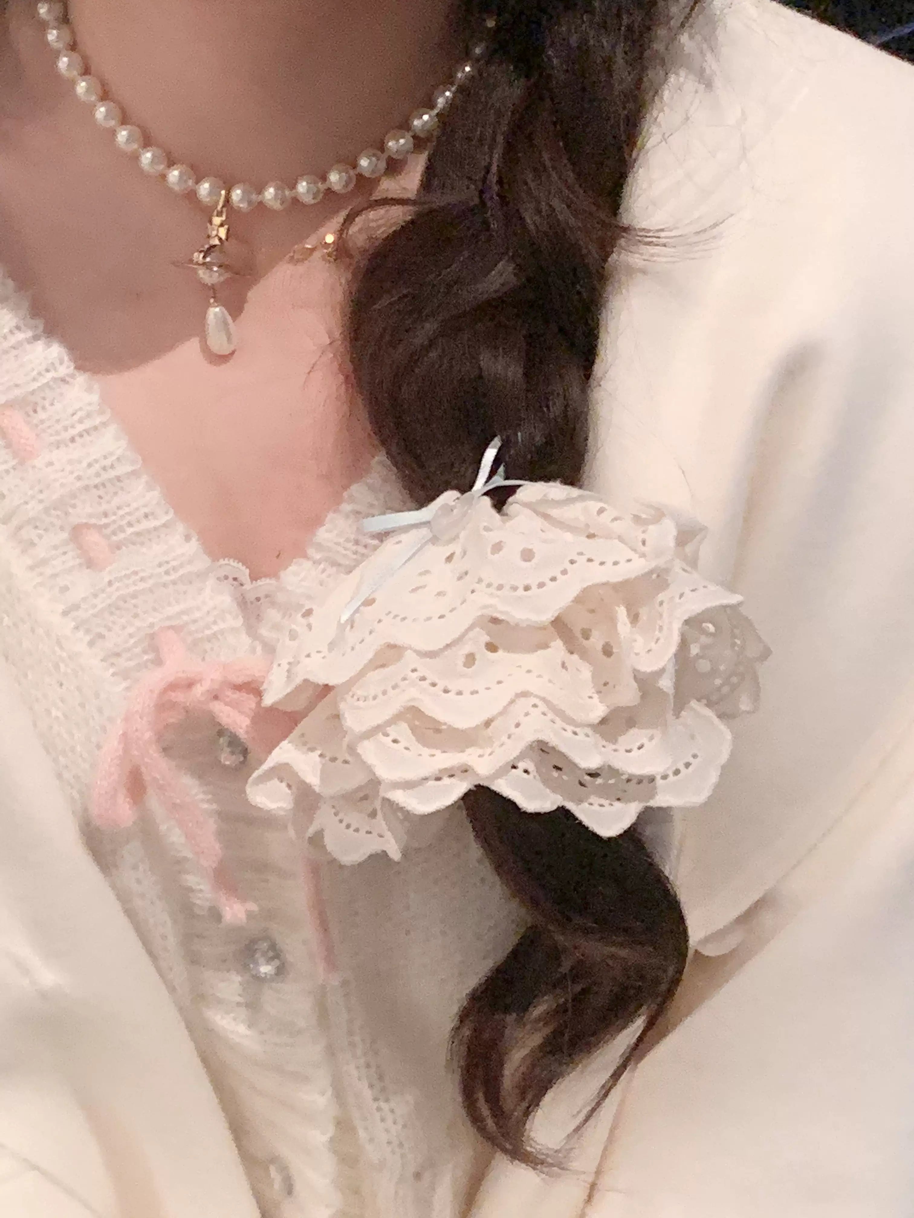 Pure Tea For Dream - Marshmallow Melody - Sweet Lolita Headdress Bow Hair Rope