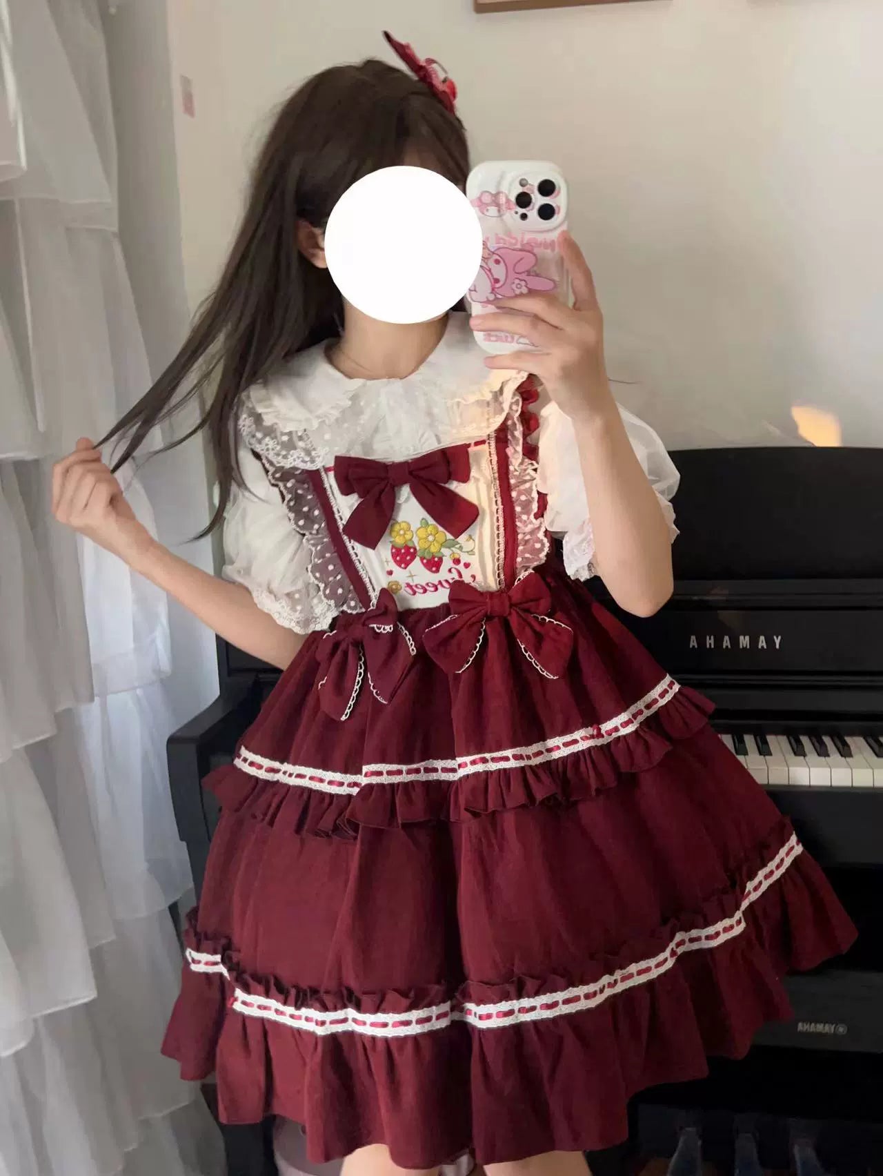 Sugar Girl - Sweet Lolita Shirt White Doll Collar Shirt Short sleeve white shirt One Size