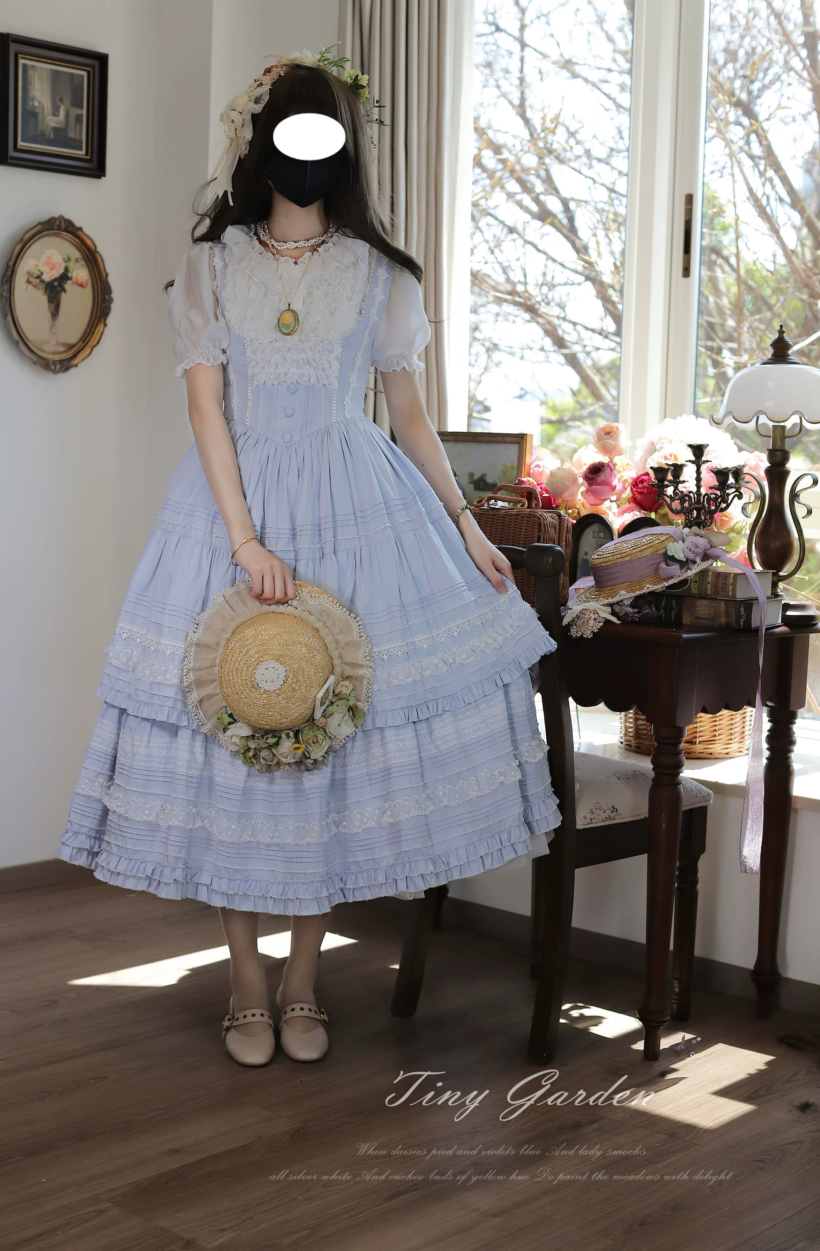 Marguerite Daisy - Classic Lolita Bust-supporting JSK Dress, Layered Lace