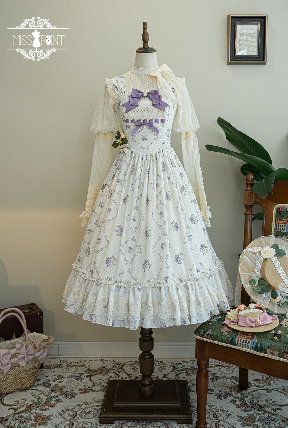 Miss Point~Customized Wood Rose 2.0 Elegant Vintage Jumper Dress 21392:302678