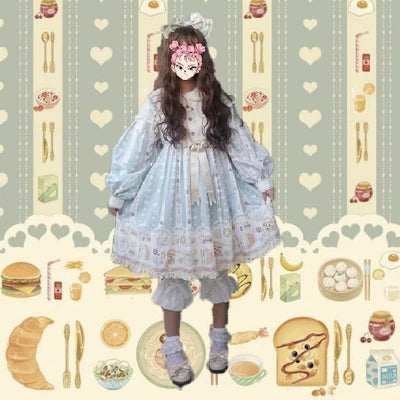 Cotton Lolita Long Bloomers, Multi-Layer Ruffle Lace Trim 45929:868725