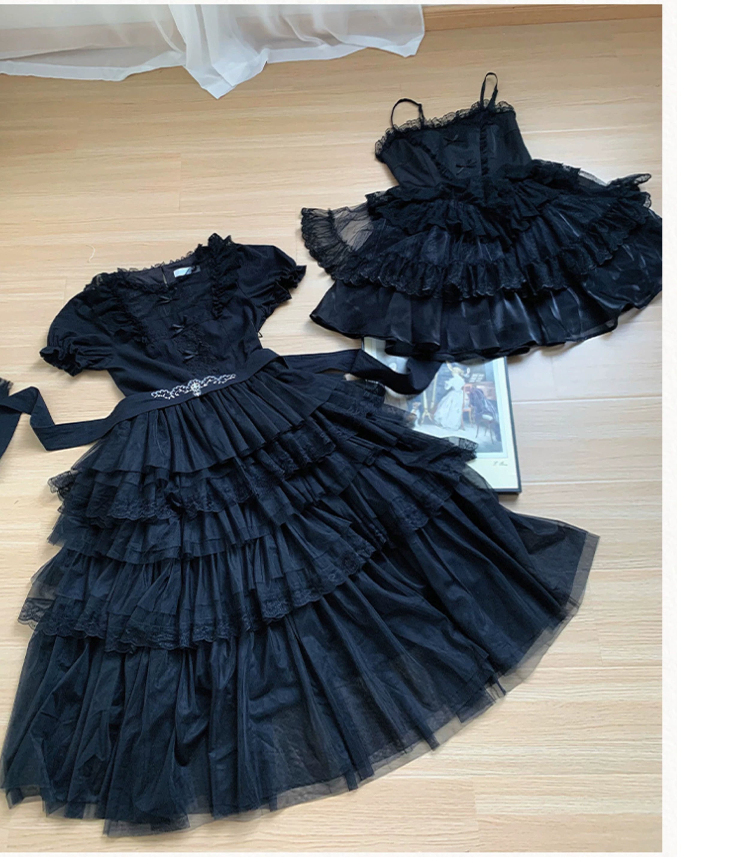 With PUJI - Ivory Tower Enhance - Elegant Lolita JSK Dress Tiered Drawstring OP 38798:601628
