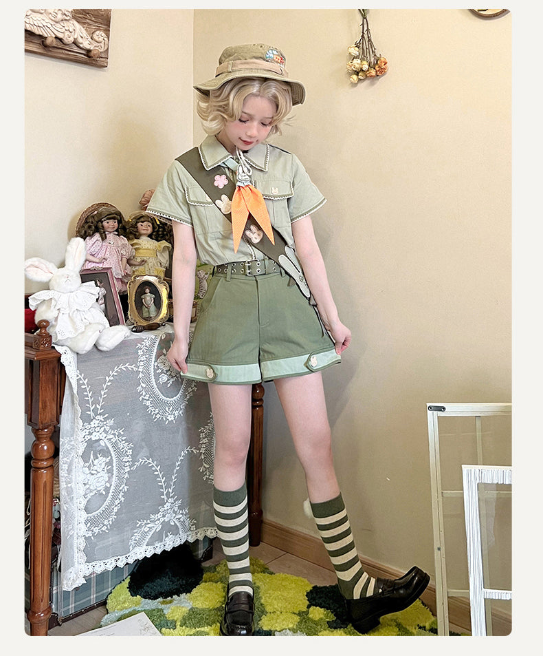 Piggy Bun - Bunny Trip - Retro Cute Green Accessories