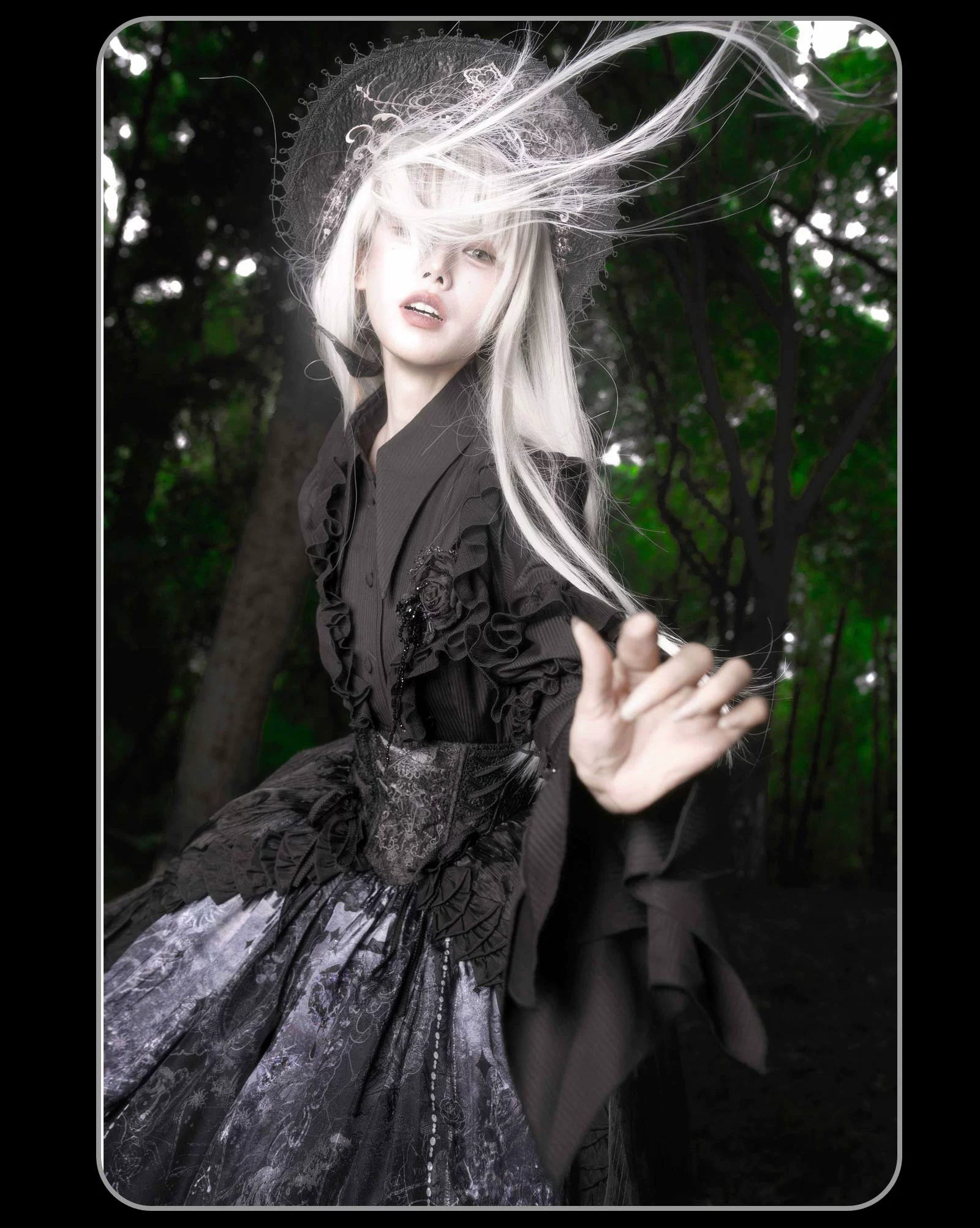 Susin Lolita - Bone-Eroded Butterfly - Gothic Lolita JSK & SK Set 44051:793322