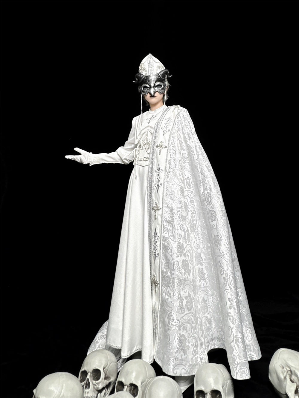 LeMiroir - Moonlit Prayer - Mutton Sleeve Nun Lolita OP Dress, Gathered Sleeve