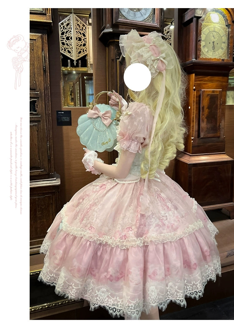 Spireme Cat - Wedding in Dream - Pink Sweet Lolita OP Dress, Detachable Corset