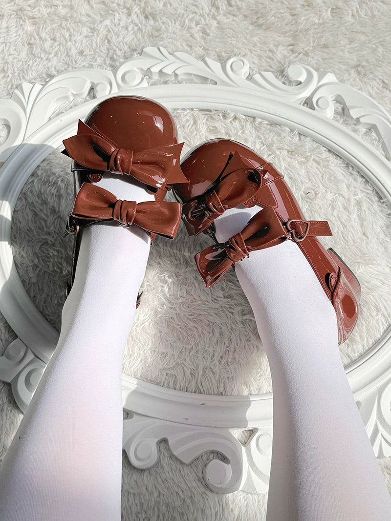 Beauty Bunny~Kawaii Lolita Shoes Low Heels Round Toe PU Shoes 36074:509134
