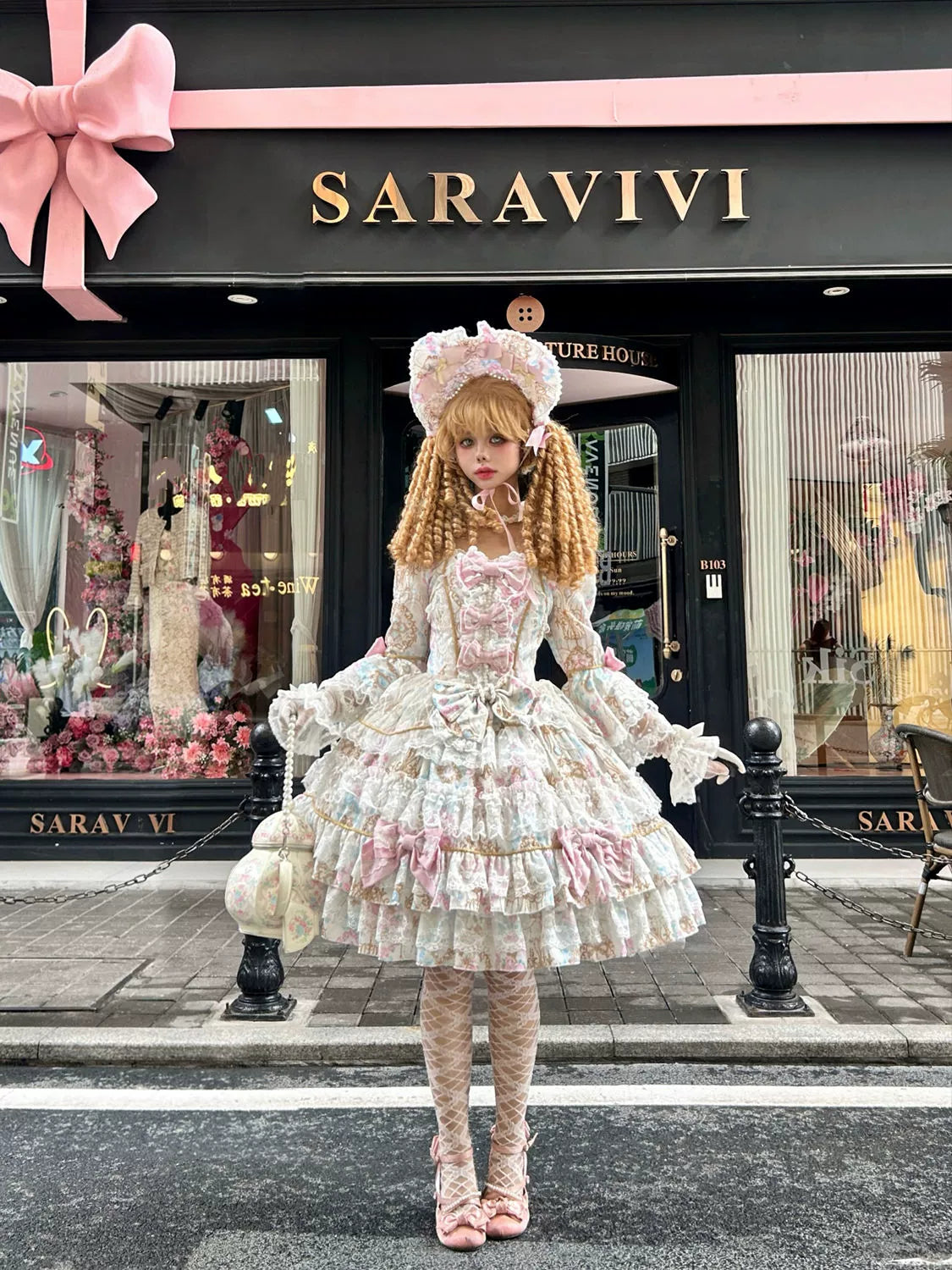 Hanguliang - Candlelight Sonata - Sweet Lolita Long Sleeve OP, Tiered Ruffles 43988:790919