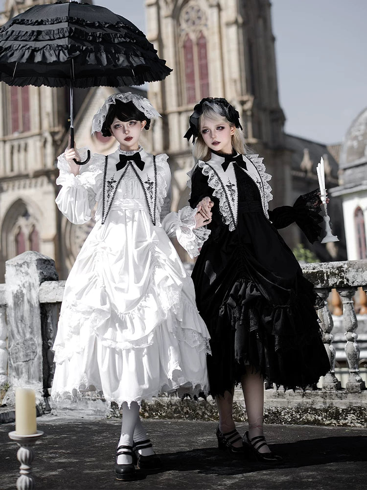 Dawn Bell & Dusk Song - Gothic Lolita Velvet OP Dress, Back Zipper