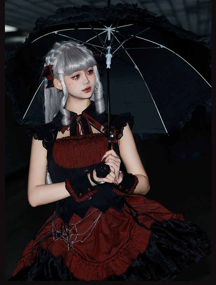 Alice Girl - Lolita Potion - Gothic Lolita Witch Hat and Striped Side Clips