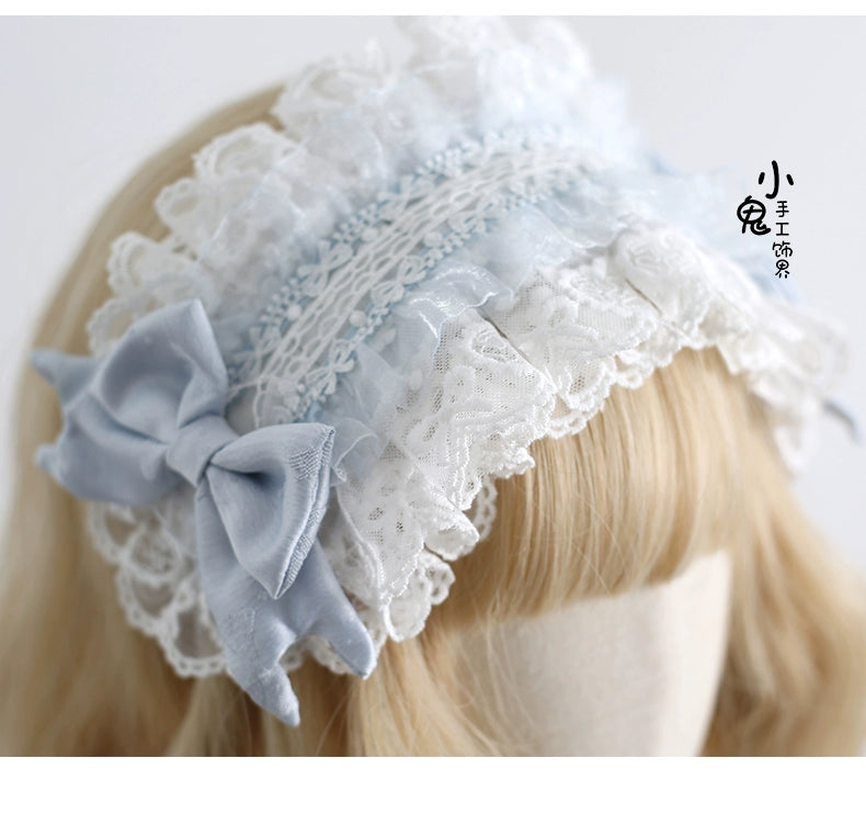 Xiaogui - Blue Sweet Lolita Lace Hair Accessory 43125:766496