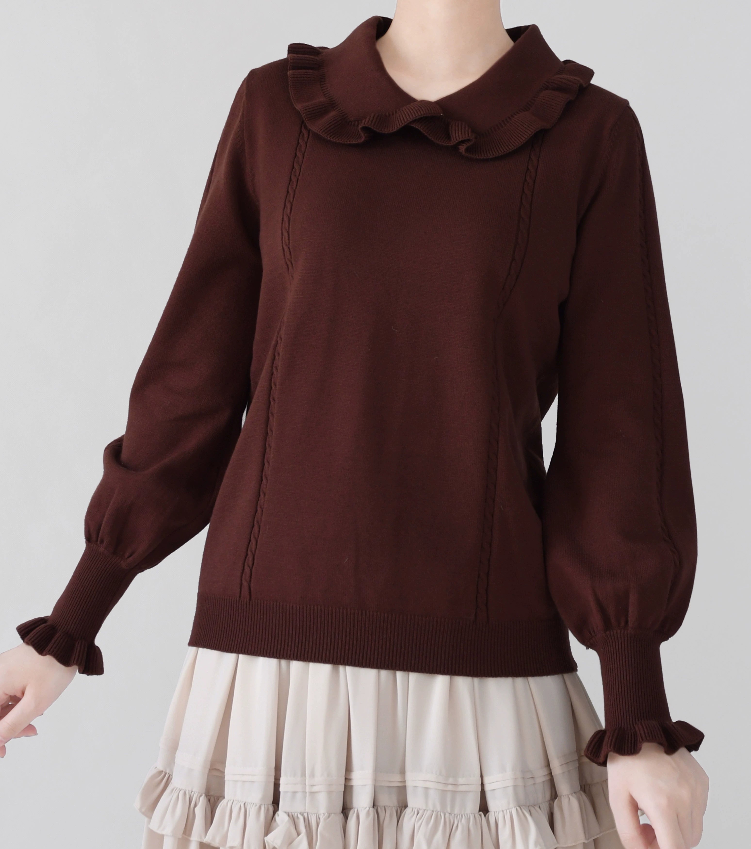 MIST~Japanese Style Lolita Sweater Puff Sleeves Knit Undershirt 31540:369446