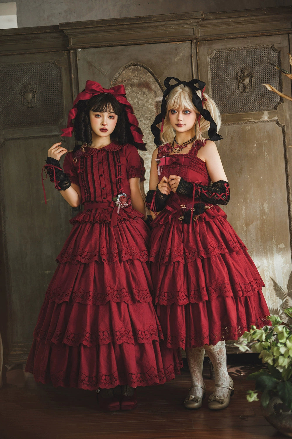 Miss Point - Forest Waltz - Classic Lolita Blouse & Multi-Tiered Ruffles SK (Burgundy / 2XL L M S XL XS) 44233:800029