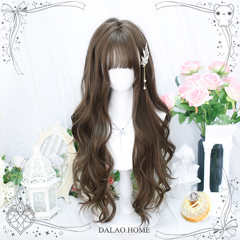 Dalao Home~Gentle Daily Lolita Long Curly Wig 2597 hazelnut grey brown 16912:332960