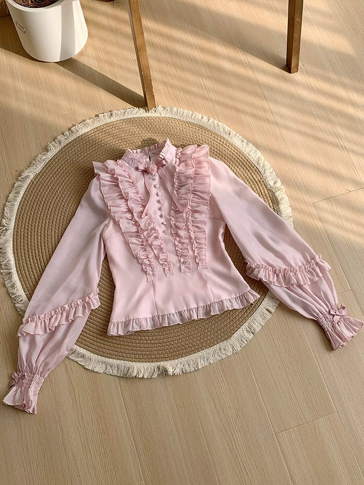 Miss Laura - Versatile Classic Lolita Blouse, Lattern Sleeves 44703:819366