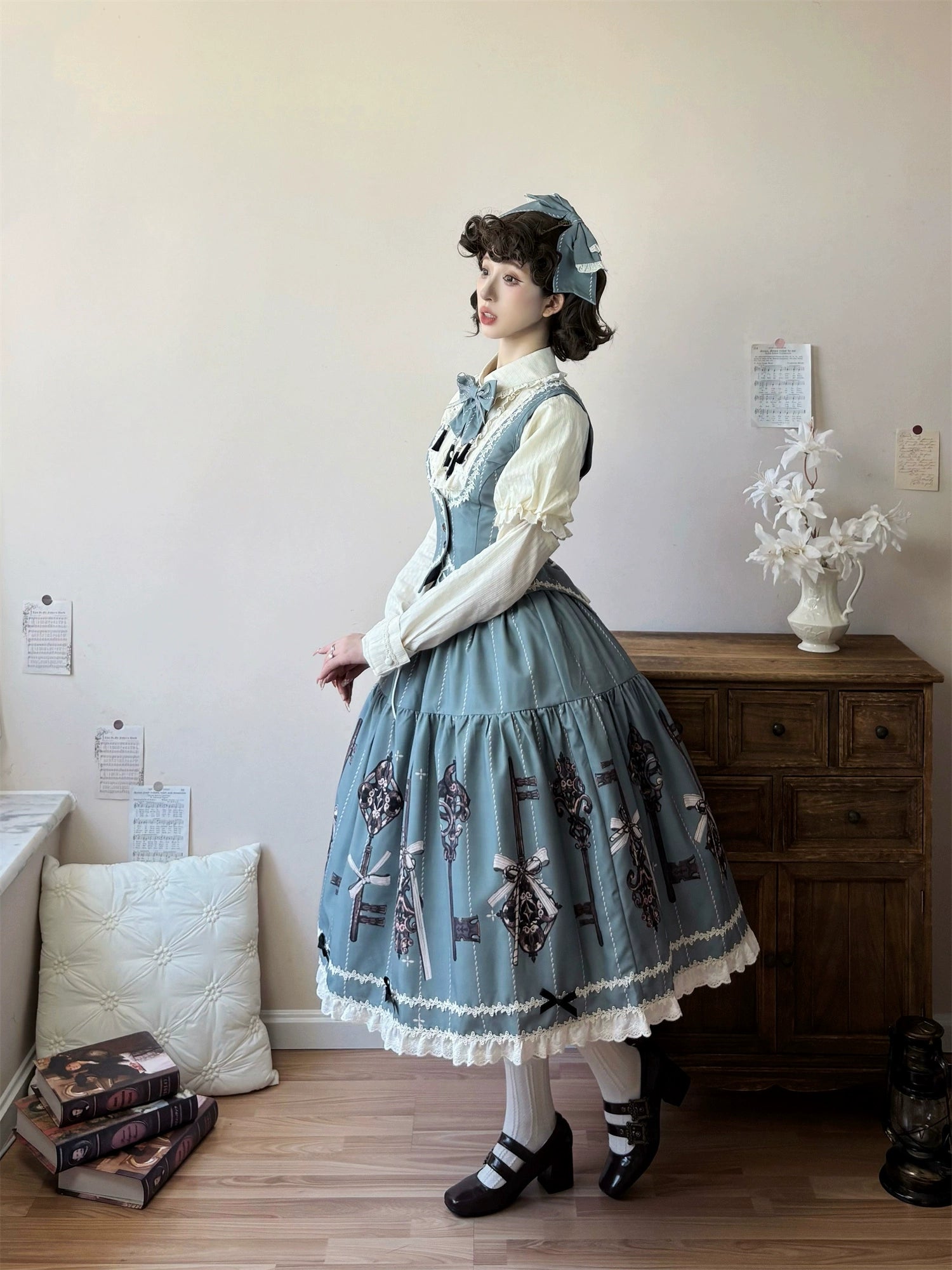 Uncle's Workshop - Secret Key - Classic Lolita Dress Suit, Key Print 43925:790955